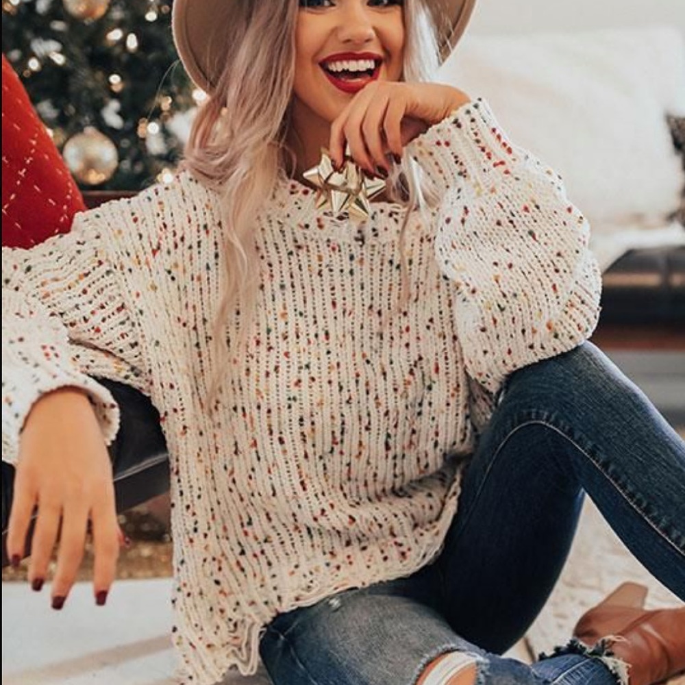 Confetti Cream Sweater